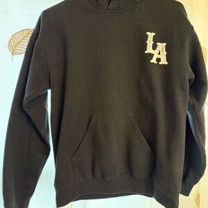 Black LA Logo Men's Hoodie Sweatshirt